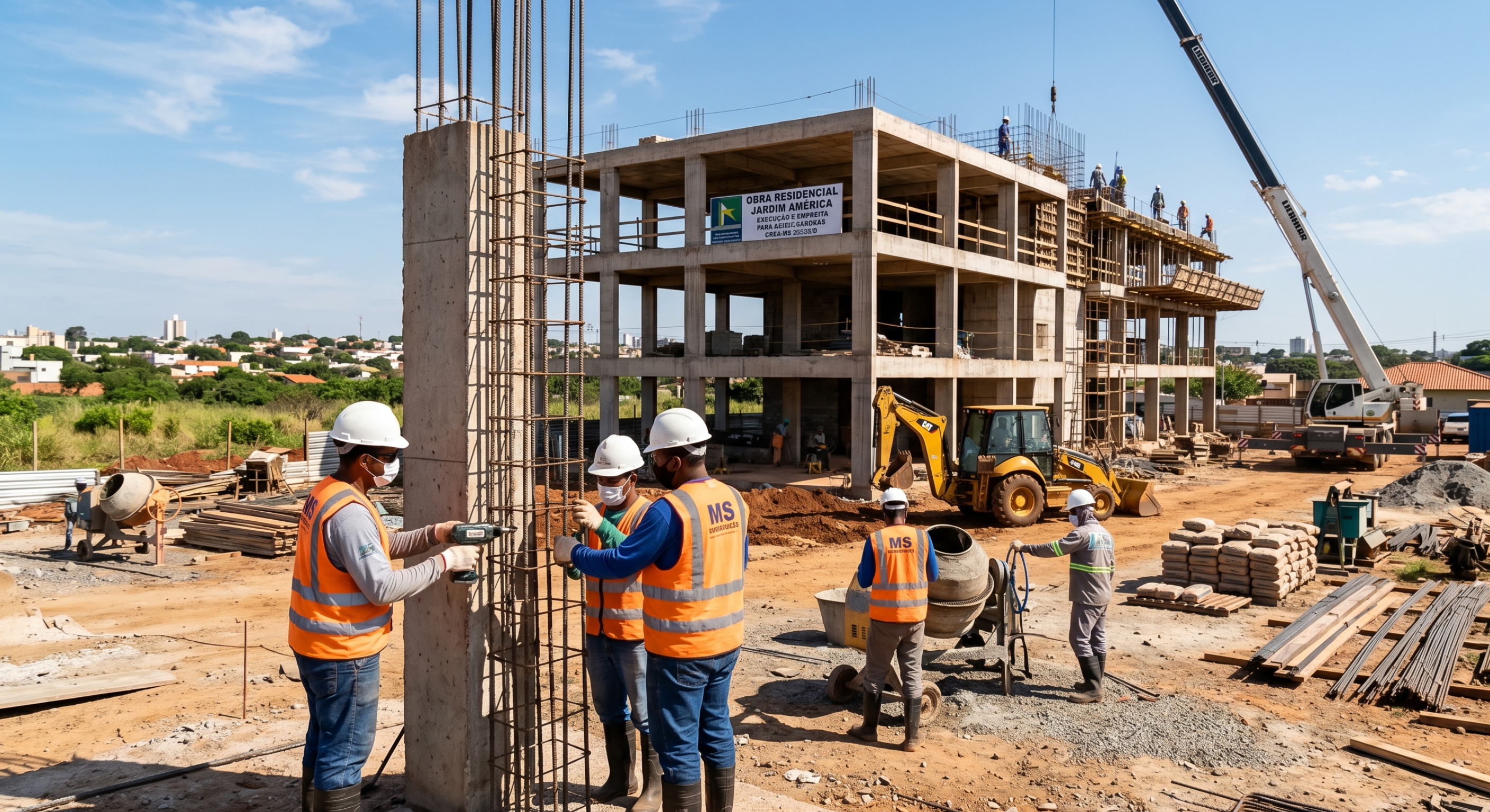 Team executing a residential project for Aspen Construtora in Mato Grosso do Sul